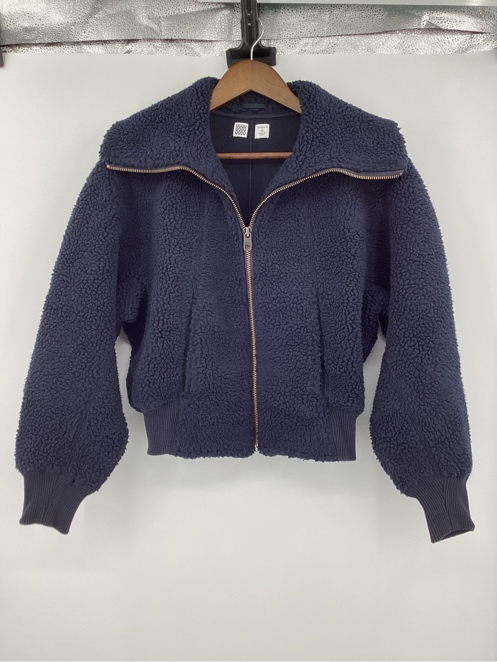 Uniqlo Navy Sherpa Zip Jacket